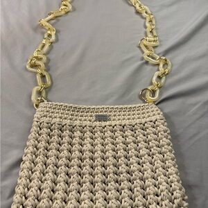 Homemade Elegant Beige Knit Shoulder Bag